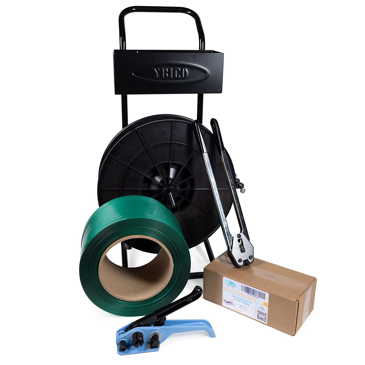 Standard 5/8" x 2300' Polyester (PET) Strapping Kit, 1400 lbs. Break Strength Standard 5/8" x 2300' Polyester (PET) Strapping Kit, 1400 lbs. Break Strength 2